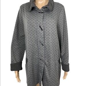 Moonlight by Y&S design gray polka dot tunic dress, lagenlook, EUC, size L